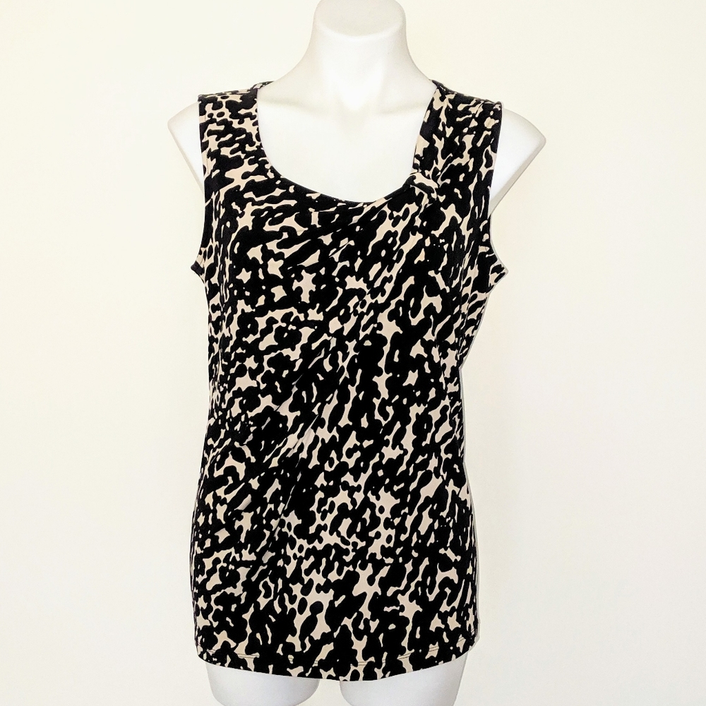 🌼 Dana Buchman Signature Knotted Drape Neck Blouse